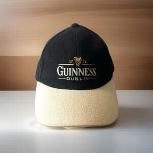 Guinness Hat Dublin Ireland Adult One Size Ballcap Black Tan Irish